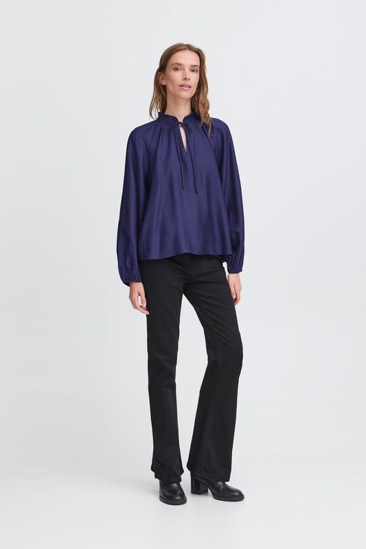 ICHI Karlani Blouse - Patriot Blue