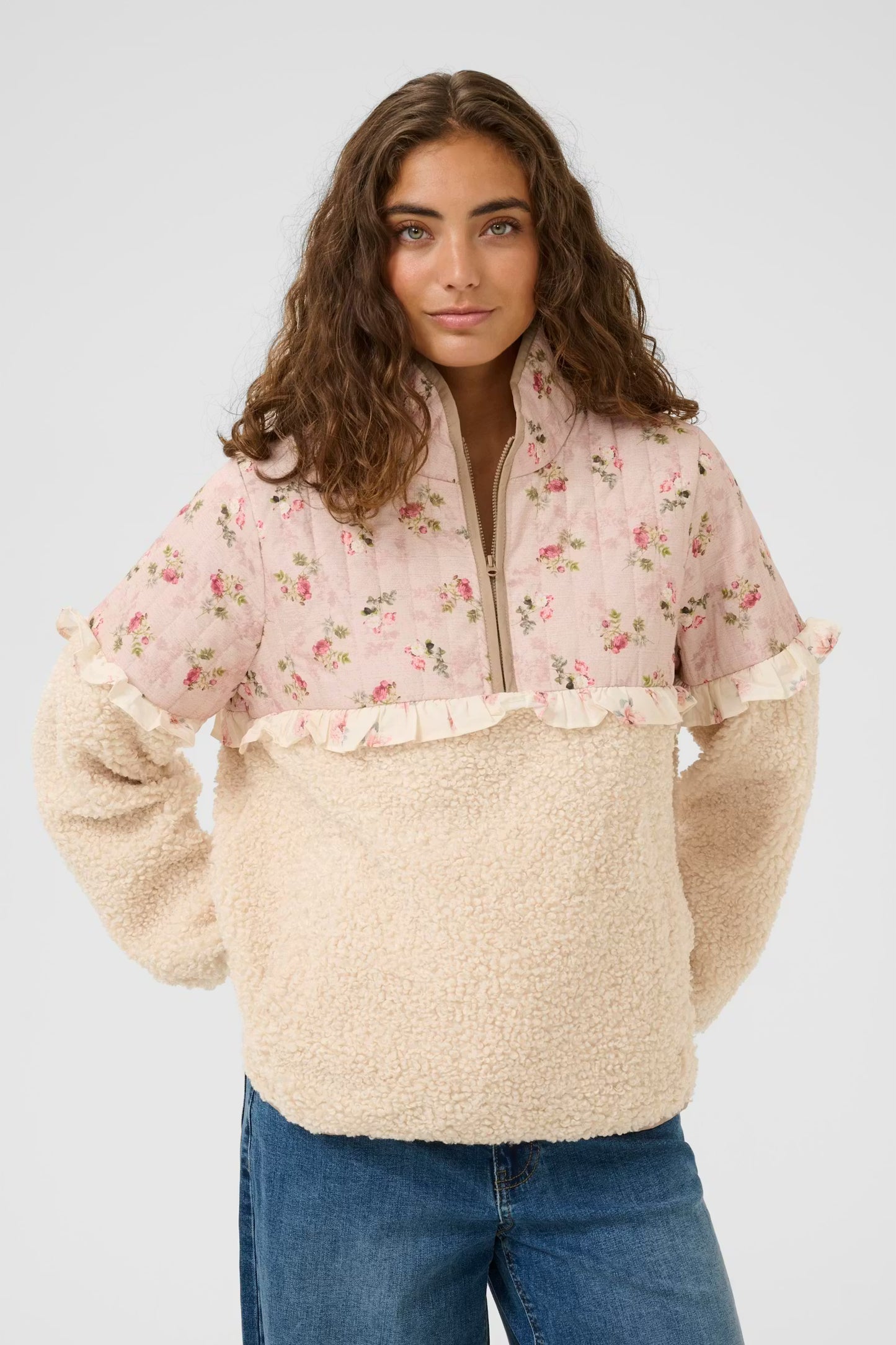 Culture Aiko Catina Teddy Jacket - Whitecap