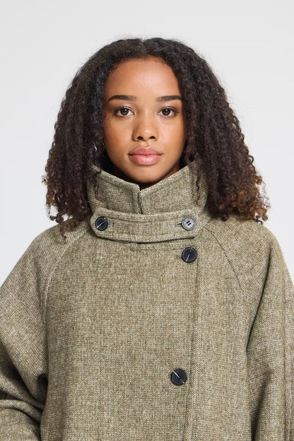 ICHI Ihgaziva Coat - Dusky Green Melange