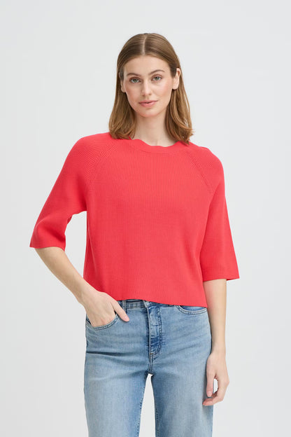 ICHI IHBoston Knit Pullover - Summer Red