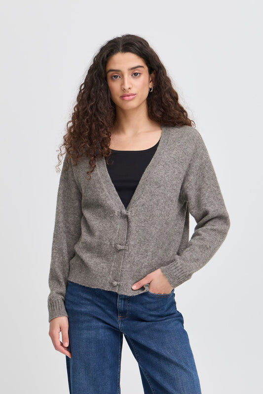 IChi Dasila Knit Cardigan - Grey