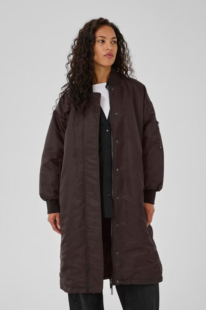 My Essential Wardrobe Helga Long Jacket - Espresso
