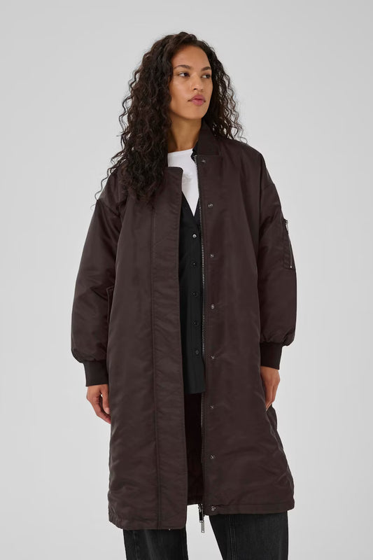 My Essential Wardrobe Helga Long Jacket - Espresso
