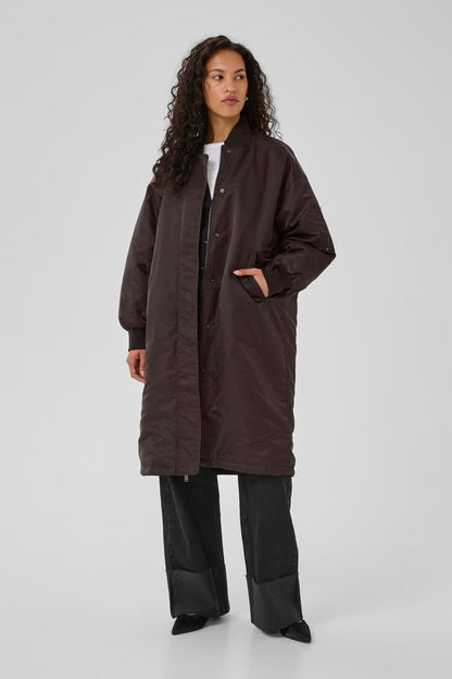 My Essential Wardrobe Helga Long Jacket - Espresso