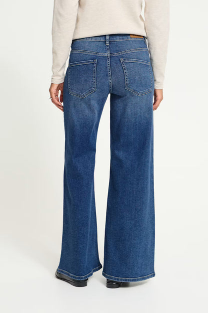 ICHI Ihtwiggy Wide Leg Jean - Medium Blue