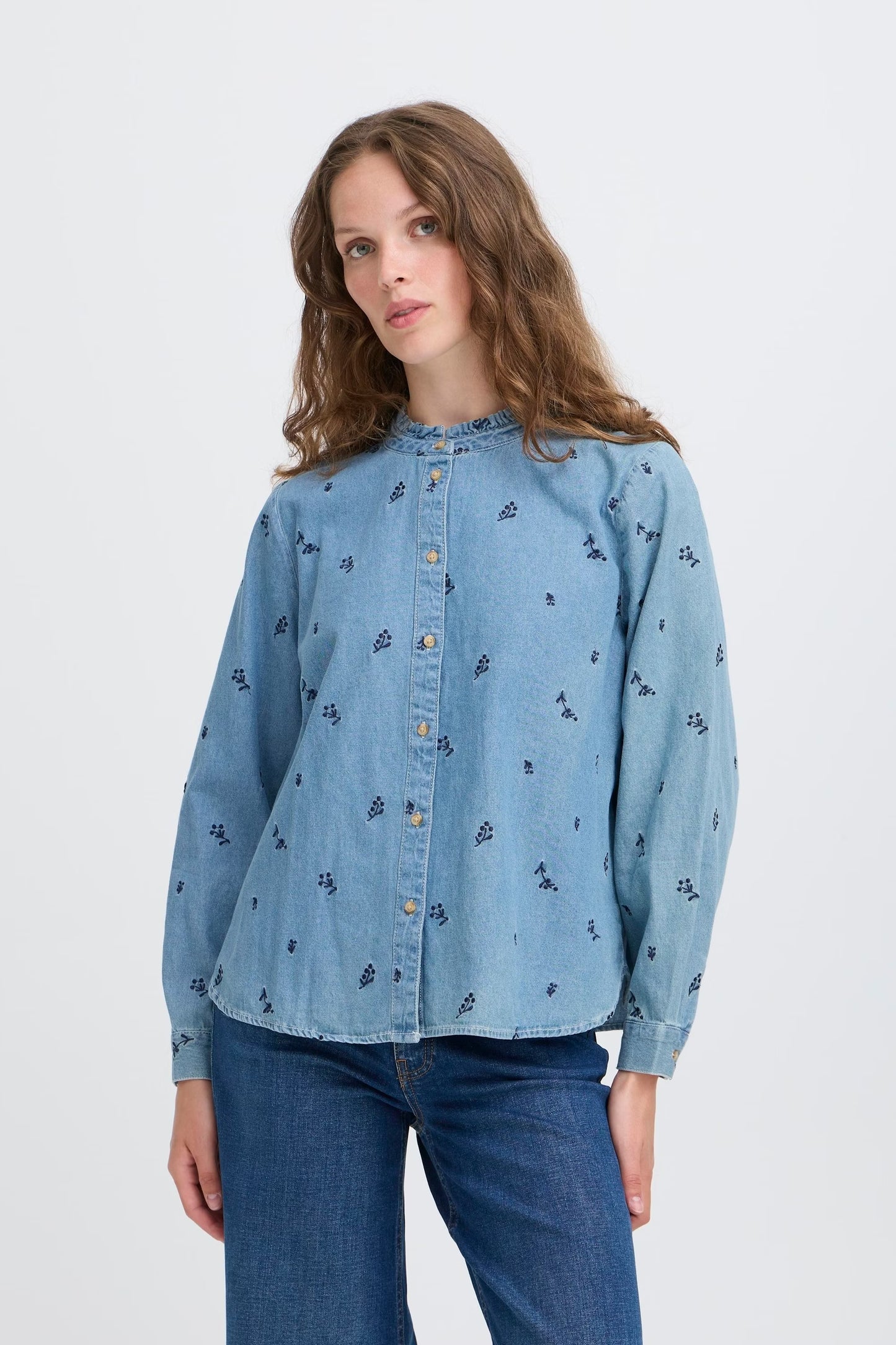 ICHI IHarcher Detail Denim Shirt