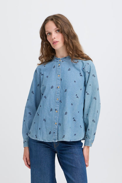 ICHI IHarcher Detail Denim Shirt