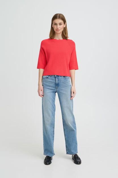 ICHI IHBoston Knit Pullover - Summer Red