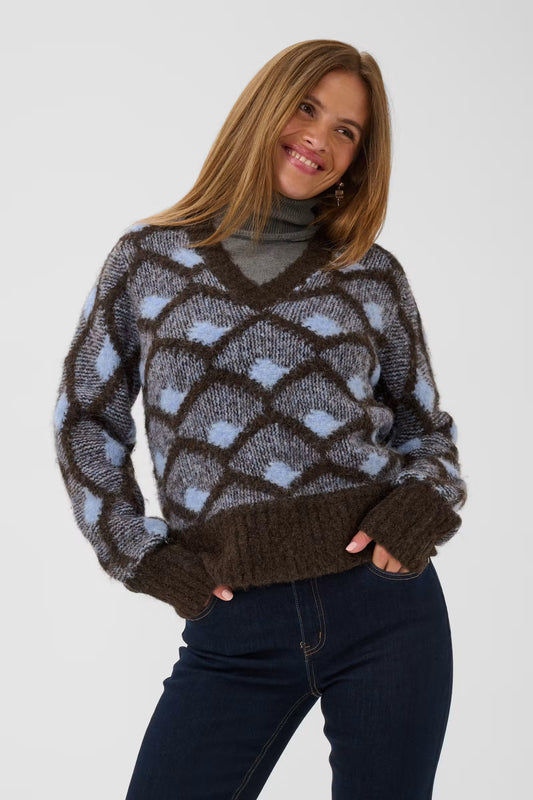 Culture CUgilan Knit - Brown/Blue