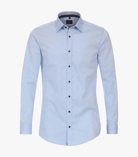 Venti Classic Body Fit Business Shirt - Blue