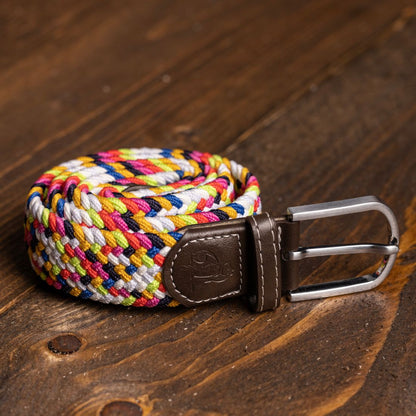 Swole Panda Woven Belt - Rainbow Zigzag