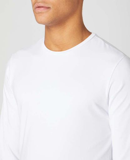 Remus Uomo Cotton Stretch Long Sleeve T-Shirt - White