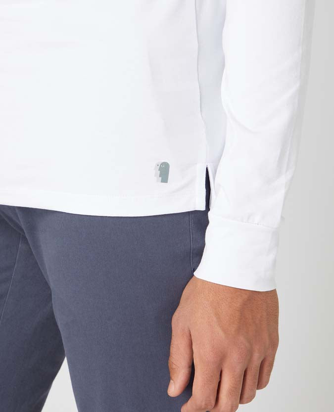 Remus Uomo Cotton Stretch Long Sleeve T-Shirt - White