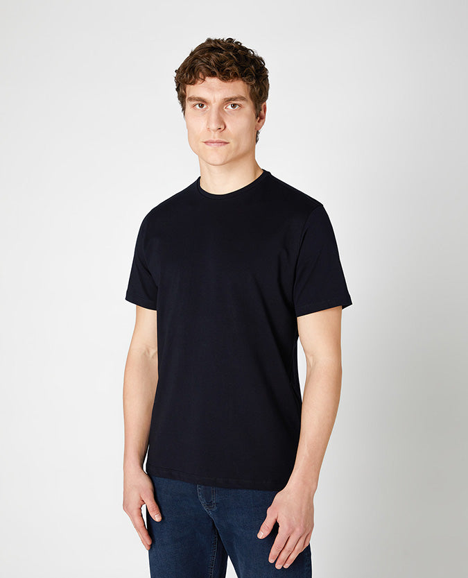 Remus Uomo Cotton-Stretch T-Shirt - Navy