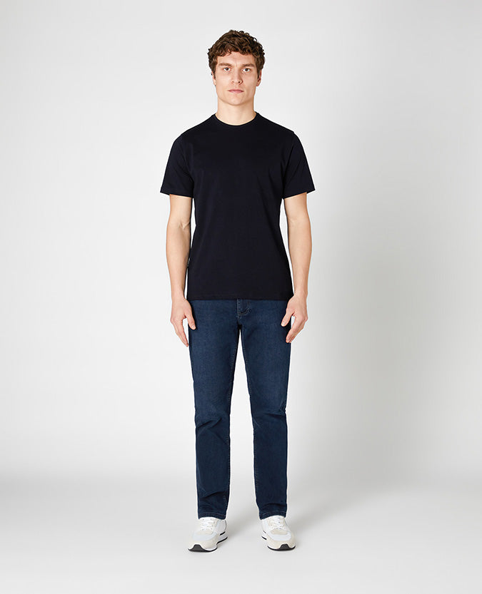 Remus Uomo Cotton-Stretch T-Shirt - Navy