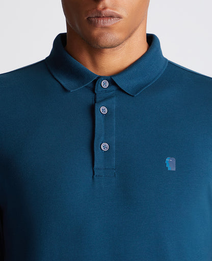 Remus Uomo Long-Sleeve Polo Shirt - Dark Blue