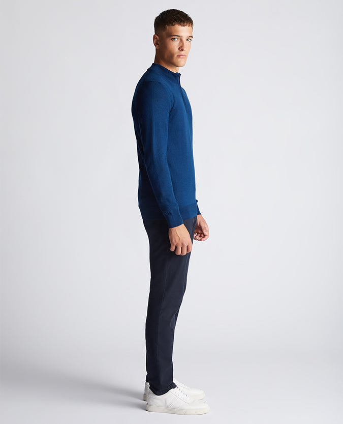 Remus Uomo Half Zip Sweater Deep Blue