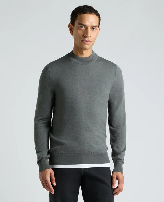 Remus Uomo Mock Neck Sweater - Light Grey
