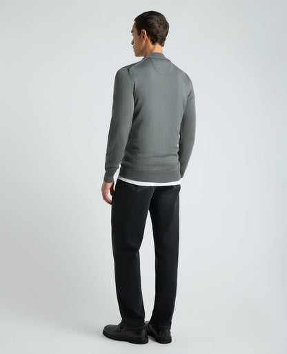 Remus Uomo Mock Neck Sweater - Light Grey