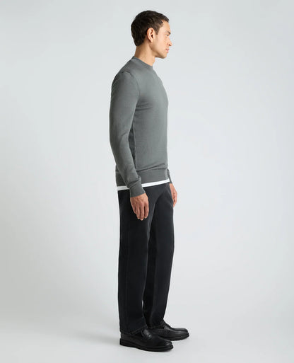 Remus Uomo Mock Neck Sweater - Light Grey