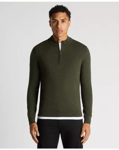 Remus Uomo 1/4 Zip Jumper - Green