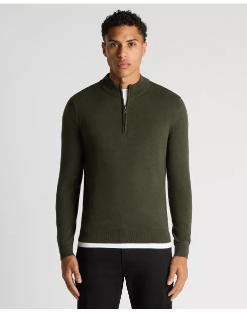Remus Uomo 1/4 Zip Jumper - Green