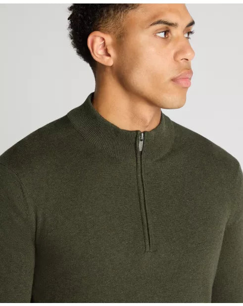 Remus Uomo 1/4 Zip Jumper - Green