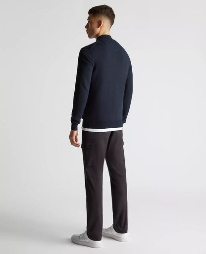 Remus Uomo 1/4 Zip Sweater- Navy