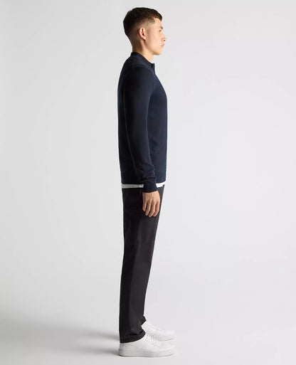 Remus Uomo 1/4 Zip Sweater- Navy