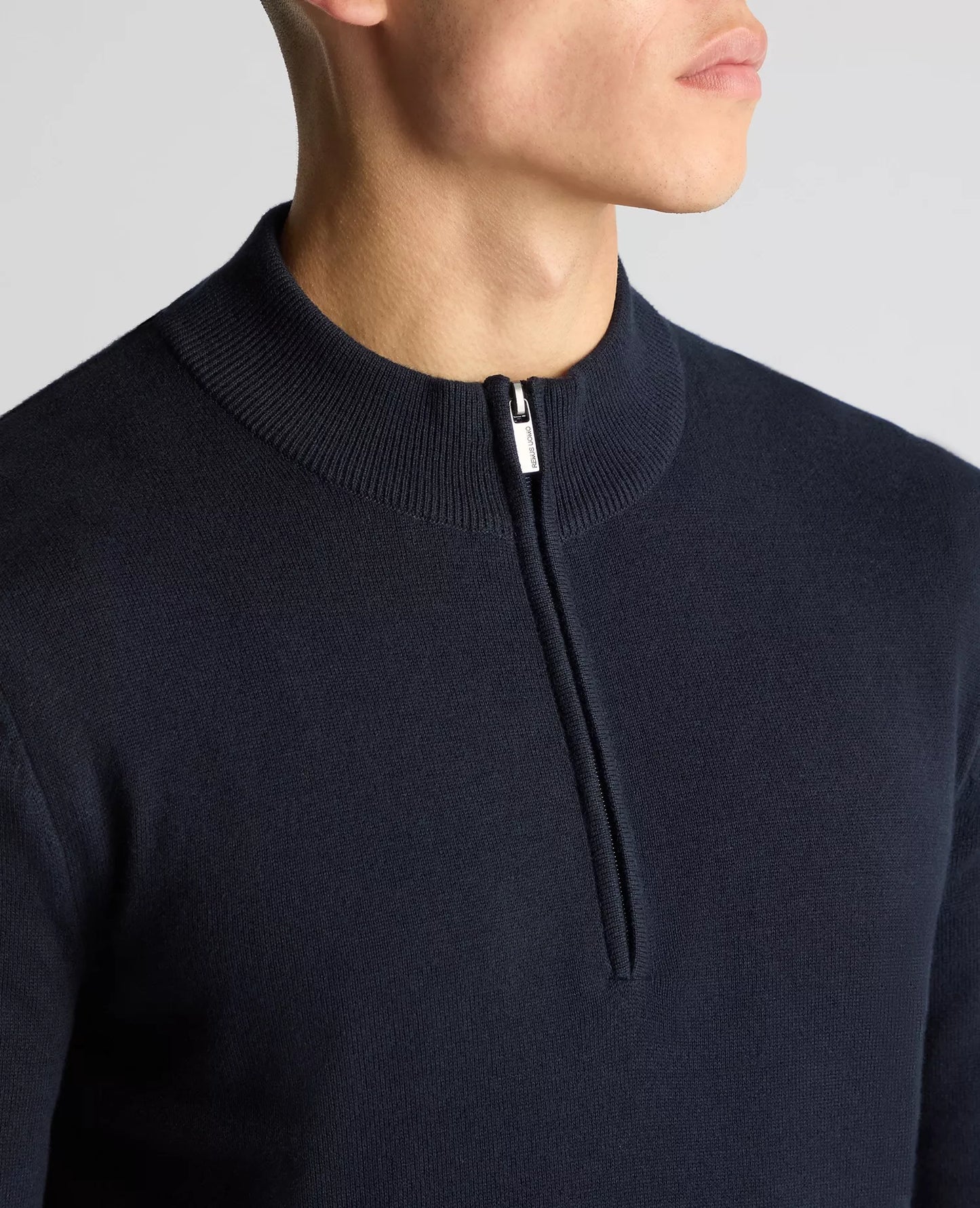 Remus Uomo 1/4 Zip Sweater- Navy
