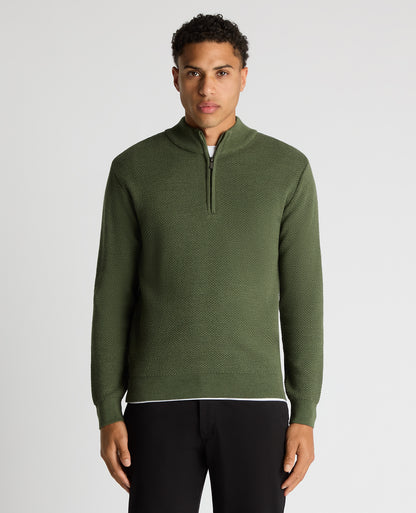 Remus Uomo Half Zip Sweater - Green