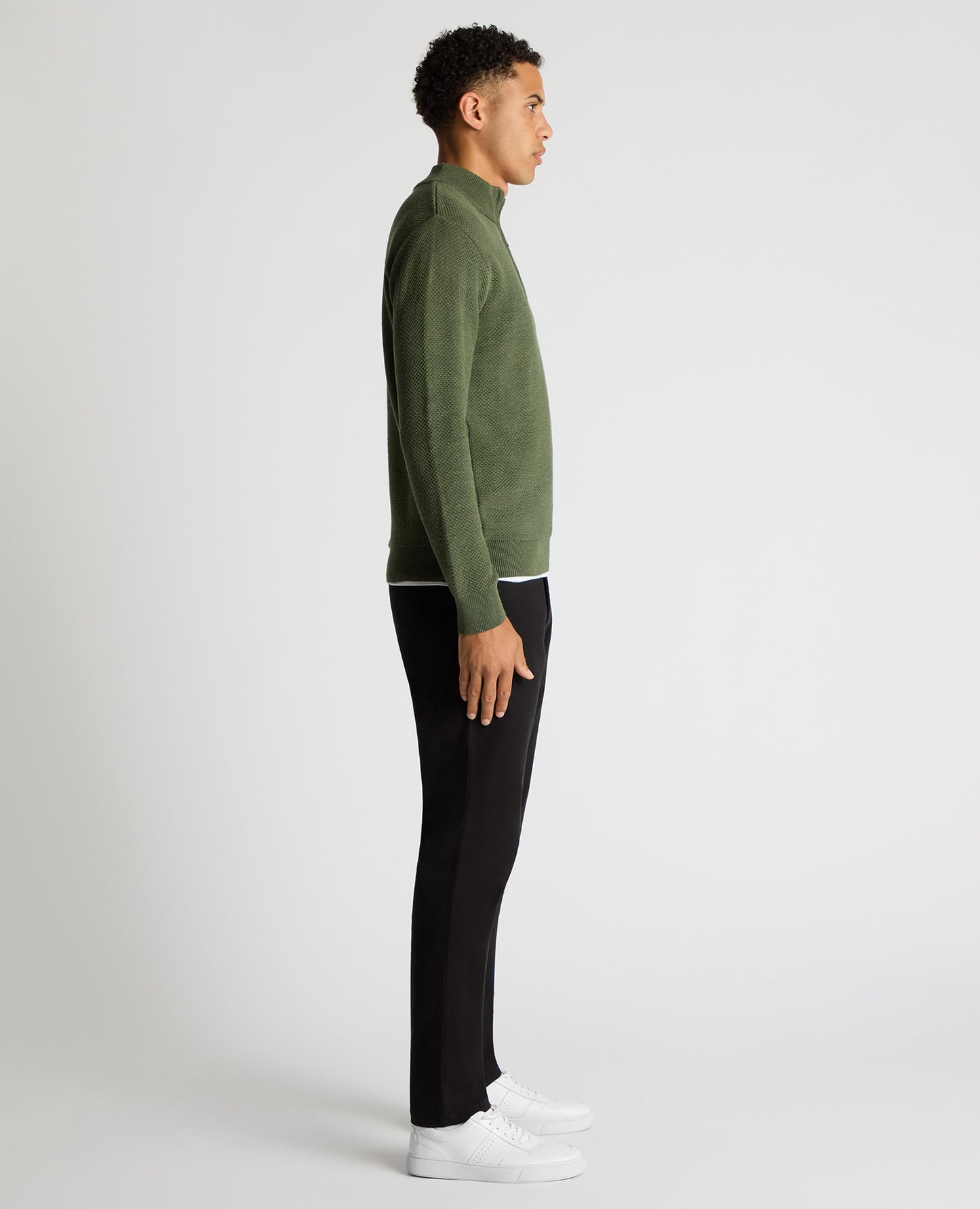 Remus Uomo Half Zip Sweater - Green