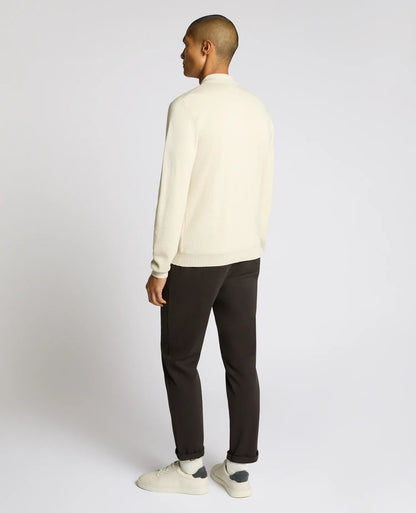 Remus Uomo Long Sleeve Polo Sweater - Cream