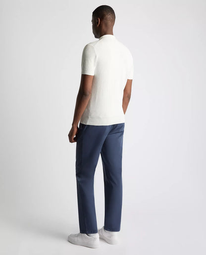 Remus Uomo Short Sleeve Knit Polo Shirt - White