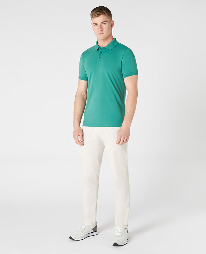 Remus Uomo Tapered Fit Cotton-Stretch Polo Shirt- Green