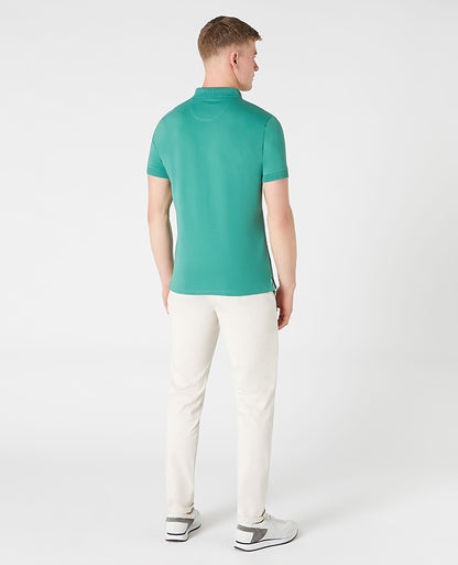 Remus Uomo Tapered Fit Cotton-Stretch Polo Shirt- Green