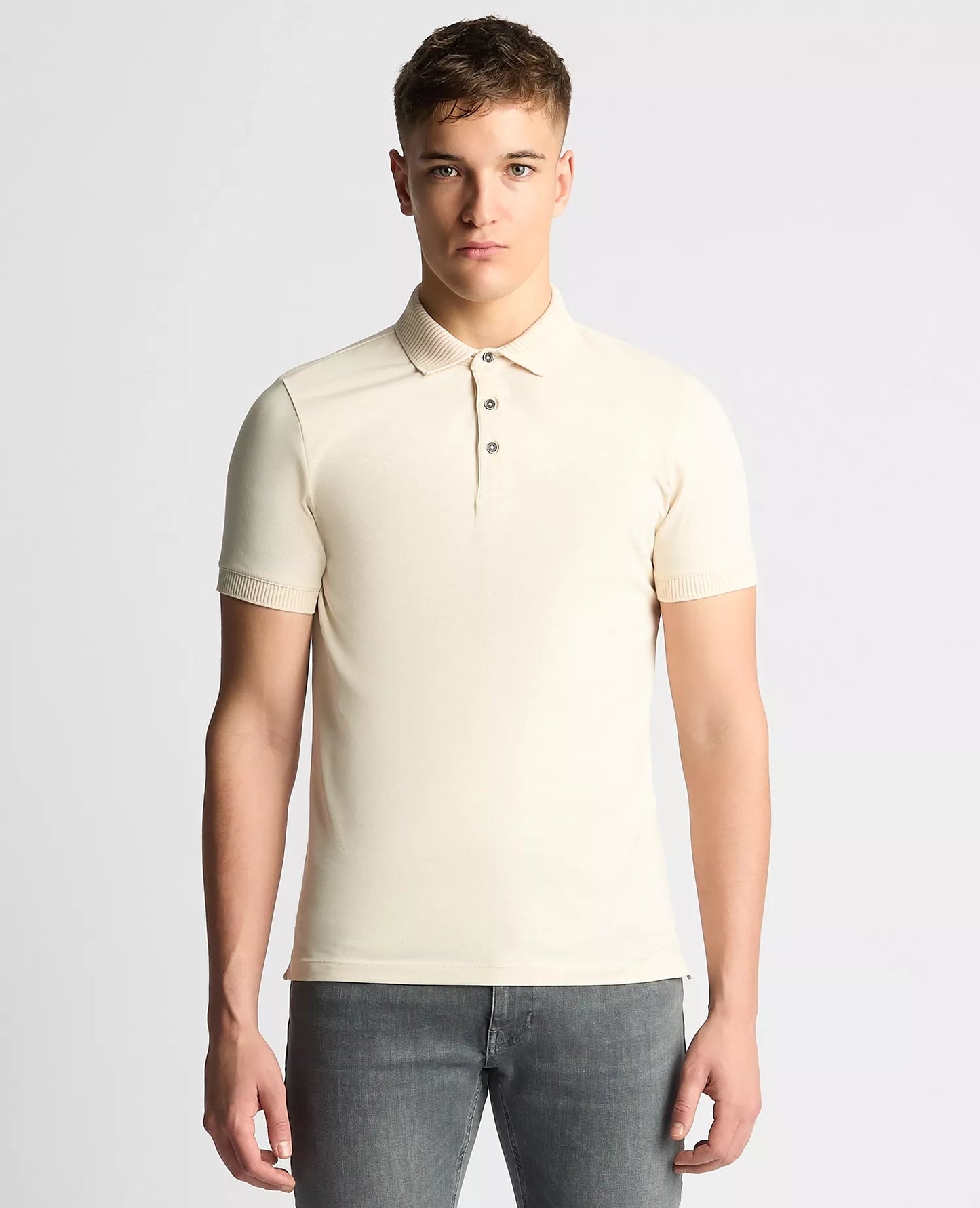 Remus Uomo Short Sleeve Polo Shirt - Cream