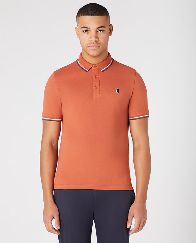 Remus Uomo Tapered Fit Polo Shirt - Light Brick