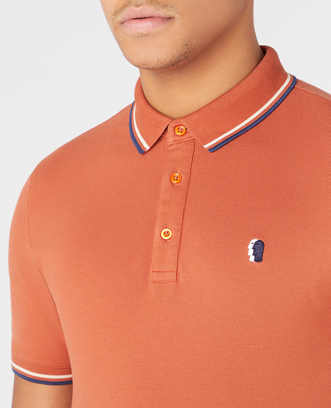 Remus Uomo Tapered Fit Polo Shirt - Light Brick