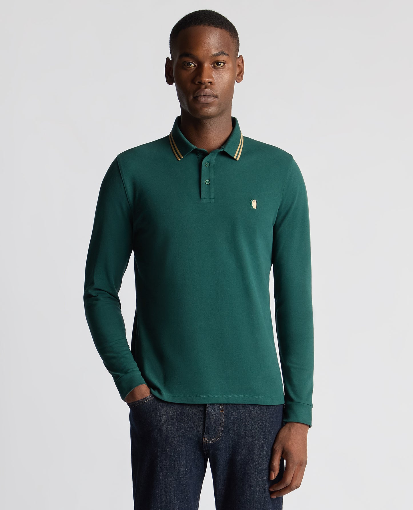 Remus Uomo Long Sleeved Polo - Teal