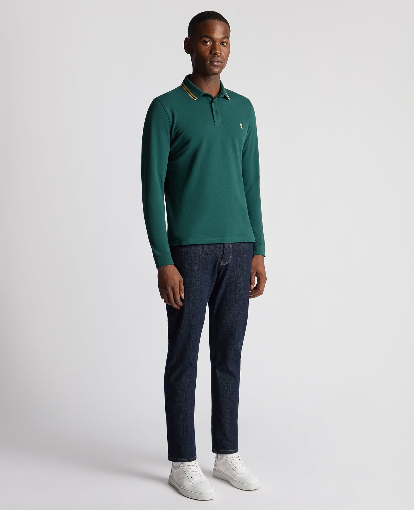 Remus Uomo Long Sleeved Polo - Teal