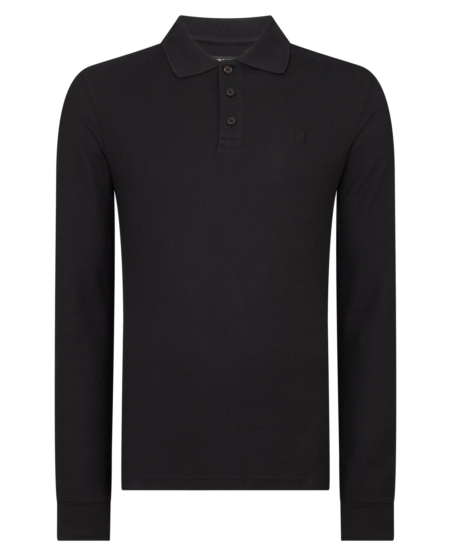 Remus Uomo Long Sleeve  Polo Shirt - Black