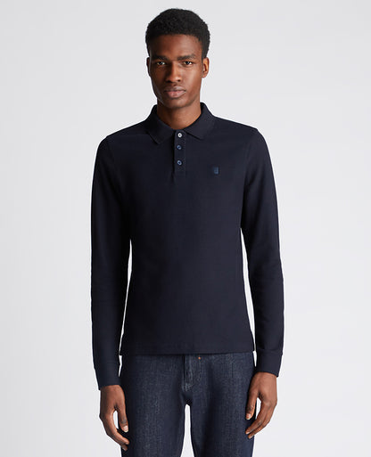 Remus Uomo Long Sleeve Polo - Navy