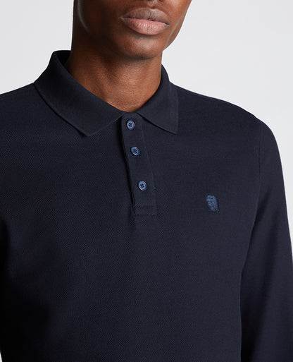 Remus Uomo Long Sleeve Polo - Navy