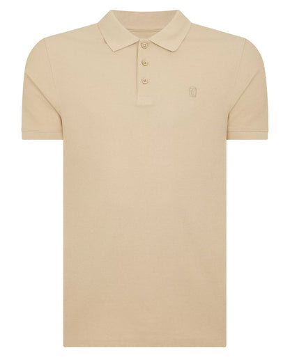 Remus Uomo Short Sleeve Polo Shirt - Oatmeal