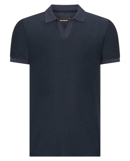 Remus Uomo Open Collar Shirt - Navy