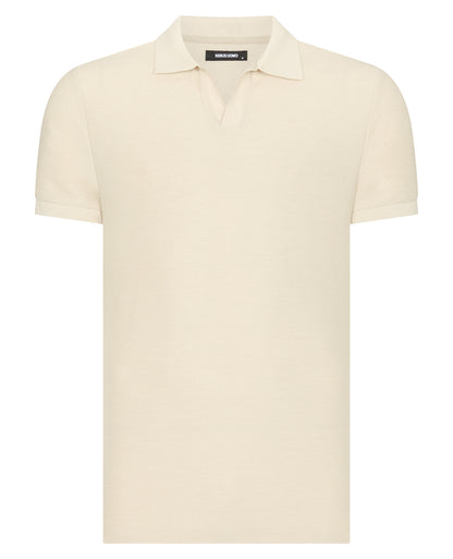 Remus Uomo  Open Collar Shirt - Cream