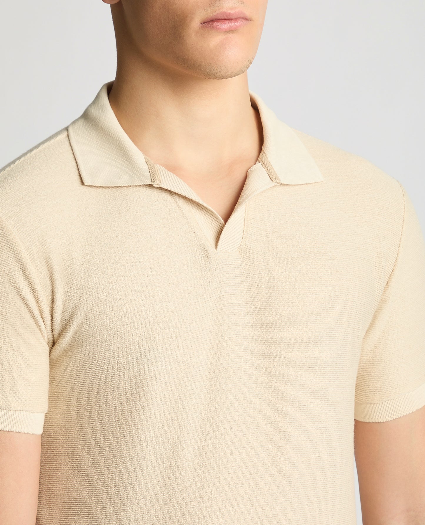 Remus Uomo  Open Collar Shirt - Cream
