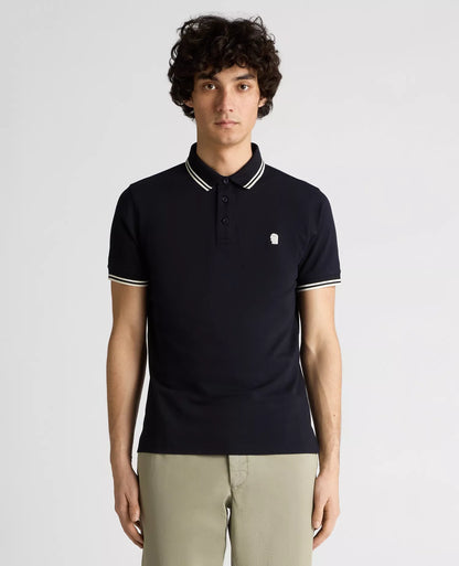 Remus Uomo Trim Collar Polo - Navy