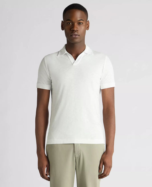 Remus Uomo V-Neck Polo Shirt - White